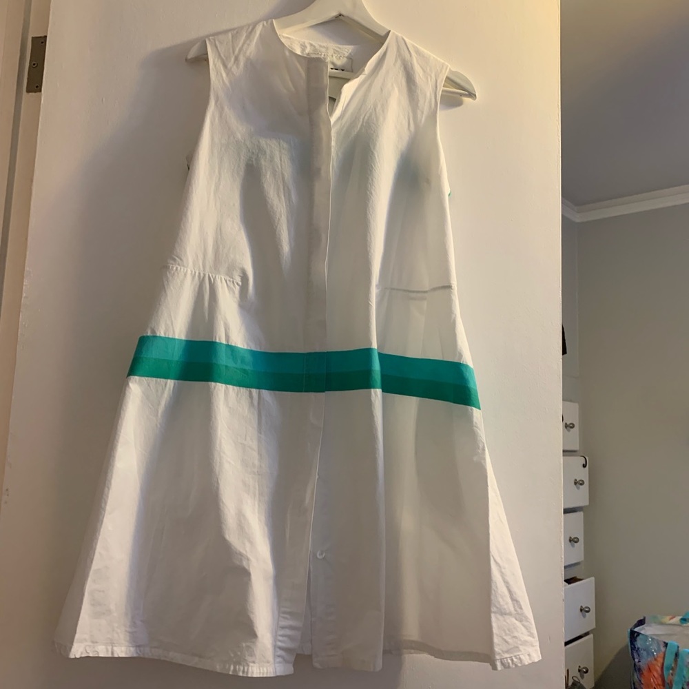 AVN Italy button down white dress preppy sz 40 8 - Picture 1 of 7